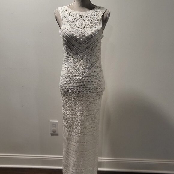 INC Internatioanl Concept Maxi Macromea Dress Size Med, 100% Cotton - Picture 1 of 8